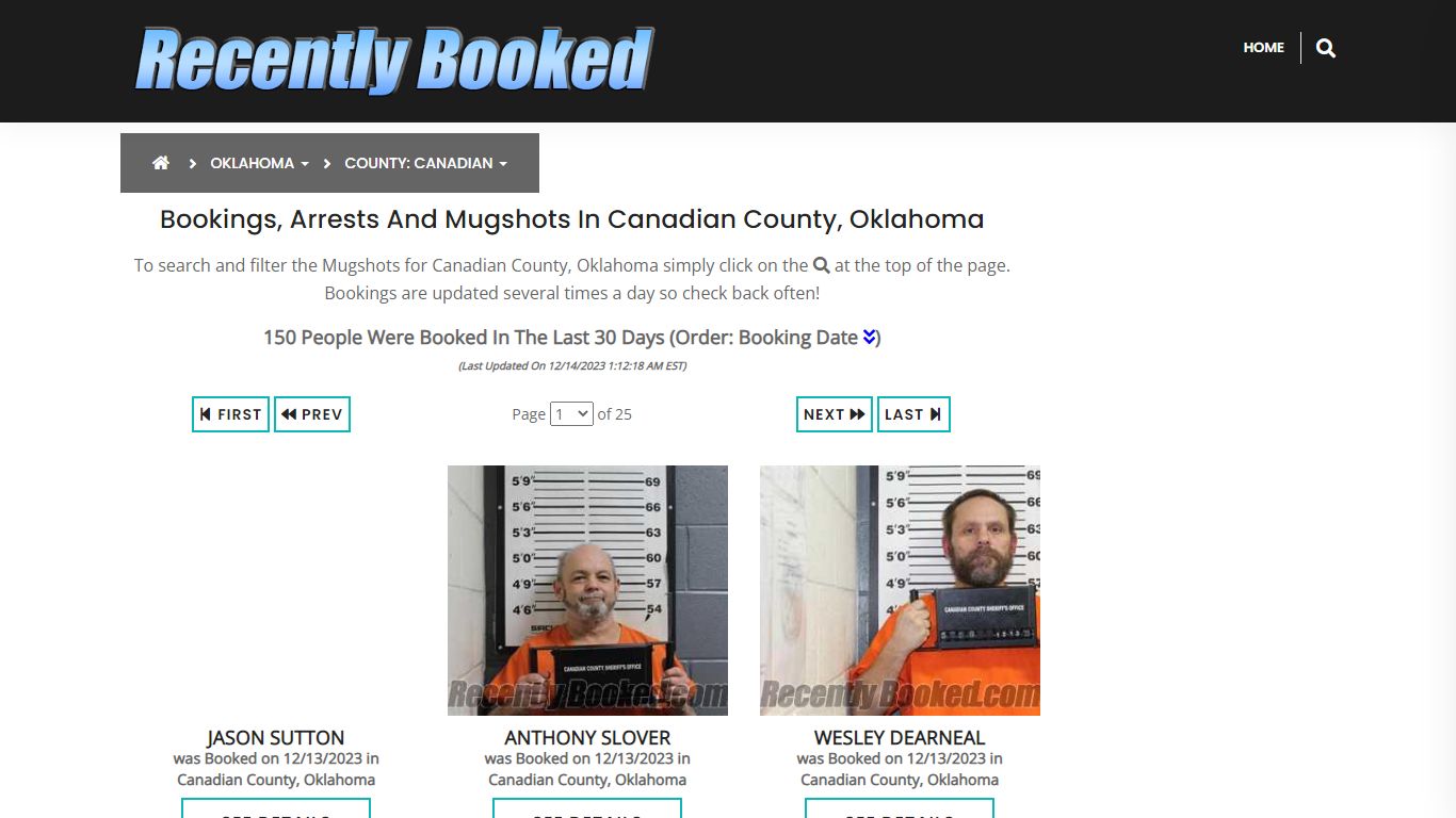 Bookings, Arrests and Mugshots in Canadian County, Oklahoma